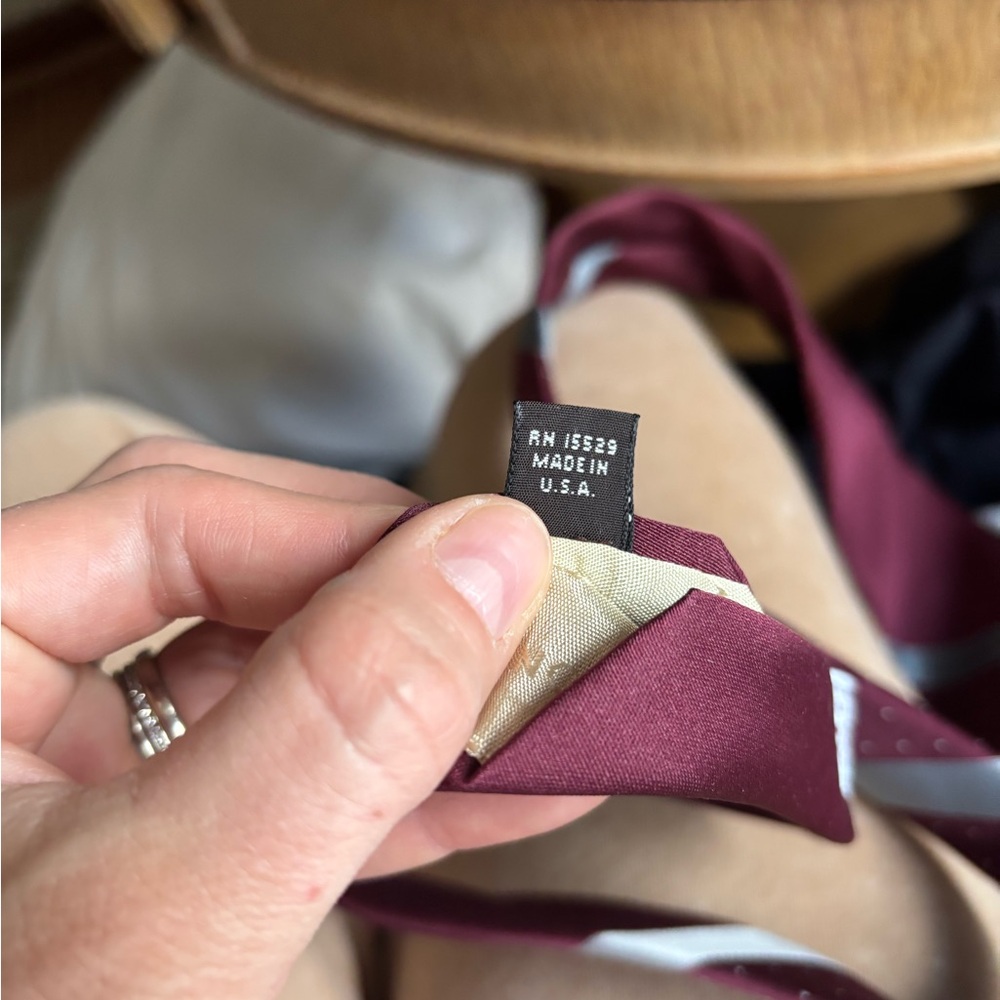 Vintage Givenchy Burgundy and Silver Men's Tie Prom - Picture 4 of 5